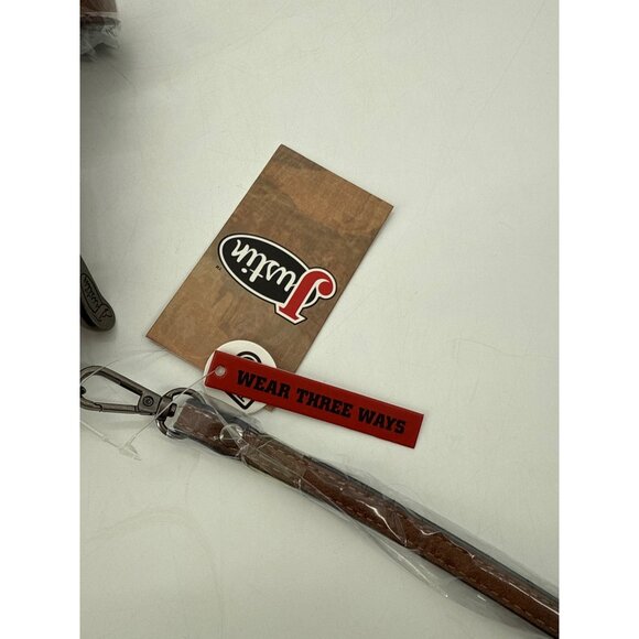 Justin Womens Crossbody Clutch Wristlet RFID-Blocking Brown Red 3 Way New - Picture 5 of 7
